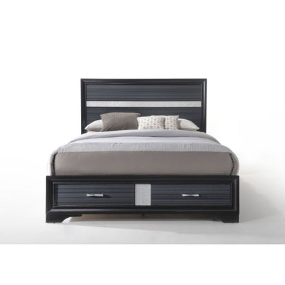 Ansaldo EK Bed W/Storage, Black Finish