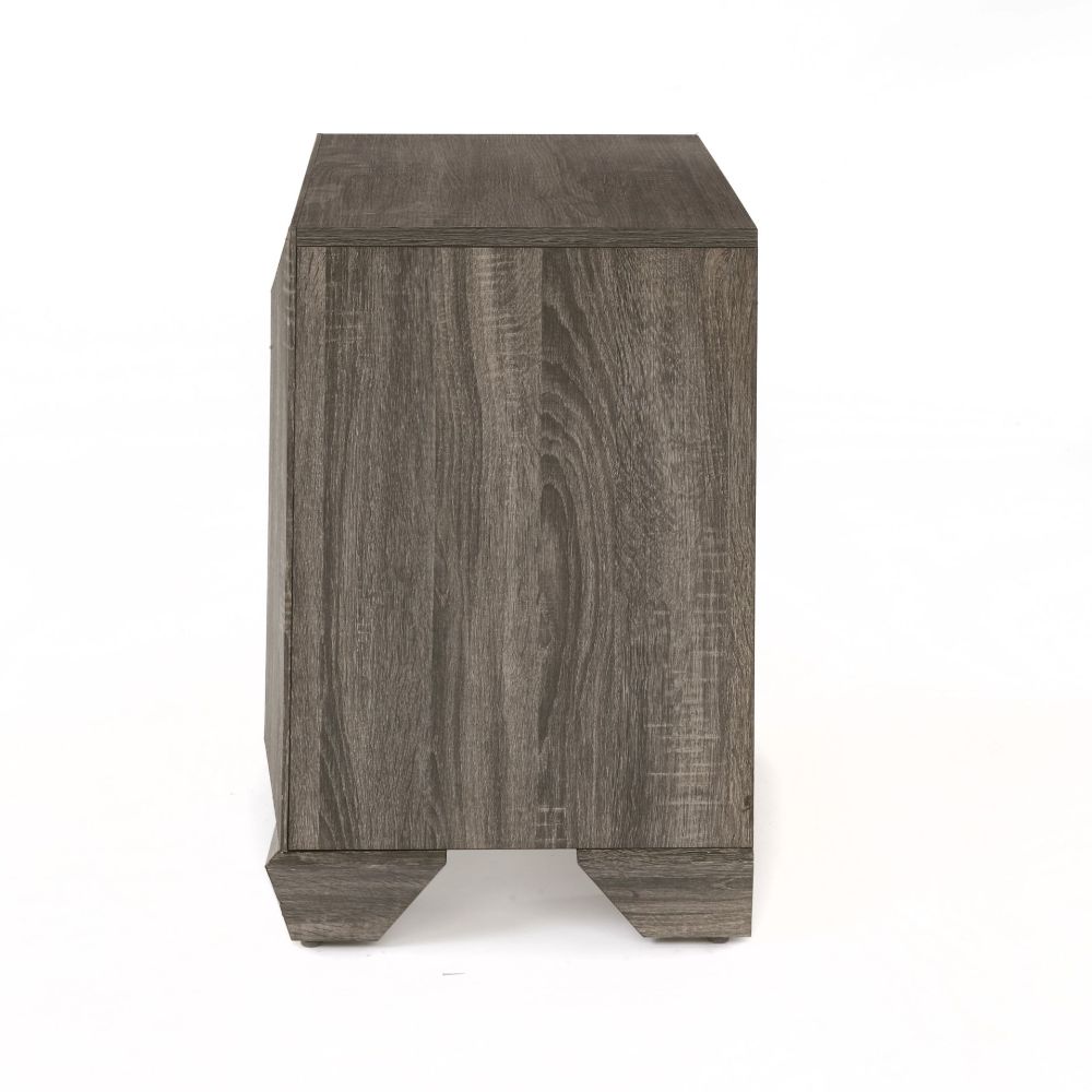 ansonia nightstand, weathered gray grain finish