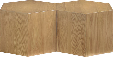 Quinn Natural Oak Wood Coffee Table, 2-Piece
