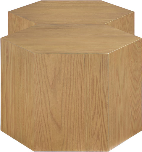 Quinn Natural Oak Wood Coffee Table, 2-Piece