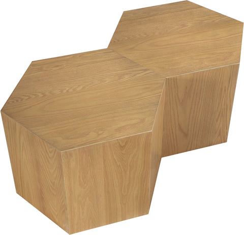 Quinn Natural Oak Wood Coffee Table, 2-Piece