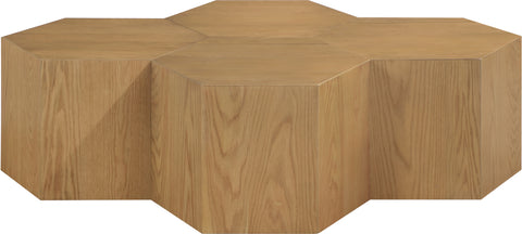 Quinn Natural Oak Wood Coffee Table, 4-Piece
