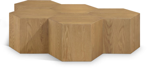 Quinn Natural Oak Wood Coffee Table, 5-Piece