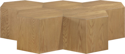 Quinn Natural Oak Wood Coffee Table, 5-Piece
