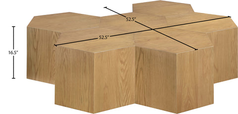 Quinn Natural Oak Wood Coffee Table, 6-Piece
