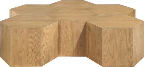 Quinn Natural Oak Wood Coffee Table, 6-Piece