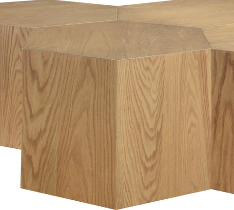 Quinn Natural Oak Wood Coffee Table, 6-Piece