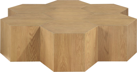 Quinn Natural Oak Wood Coffee Table, 7-Piece