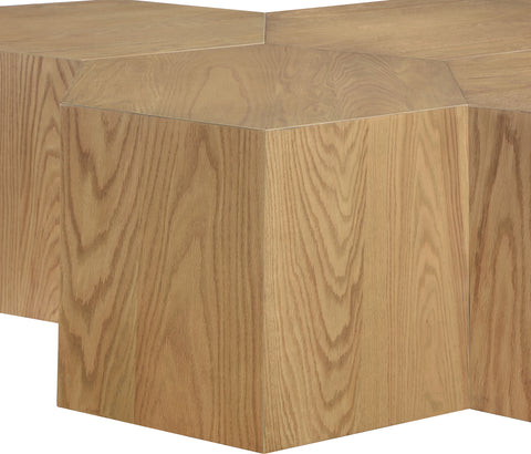 Quinn Natural Oak Wood Coffee Table, 7-Piece