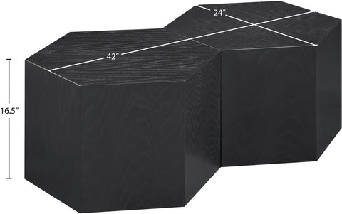 Quinn Black Oak Wood Coffee Table, 2-Piece