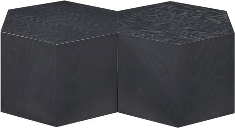 Quinn Black Oak Wood Coffee Table, 2-Piece