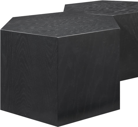 Quinn Black Oak Wood Coffee Table, 2-Piece