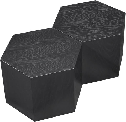 Quinn Black Oak Wood Coffee Table, 2-Piece