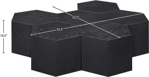 Quinn Black Oak Wood Coffee Table, 7-Piece