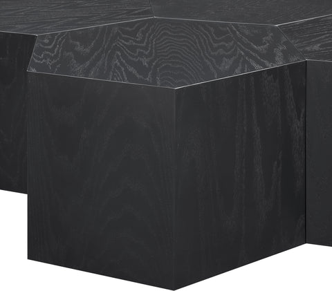 Quinn Black Oak Wood Coffee Table, 7-Piece
