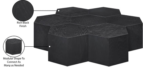 Quinn Black Oak Wood Coffee Table, 1 Piece