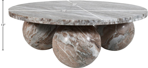 Delaney Brown Genuine Marble Coffee Table (4 Boxes), 1 Piece