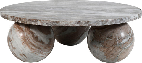 Delaney Brown Genuine Marble Coffee Table (4 Boxes), 1 Piece