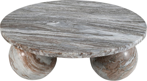 Delaney Brown Genuine Marble Coffee Table (4 Boxes), 1 Piece