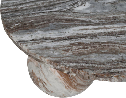 Delaney Brown Genuine Marble Coffee Table (4 Boxes), 1 Piece