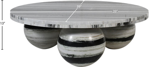 Delaney Panda Genuine Marble Coffee Table (4 Boxes), 1 Piece