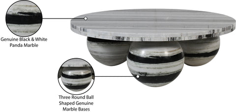 Delaney Panda Genuine Marble Coffee Table (4 Boxes), 1 Piece
