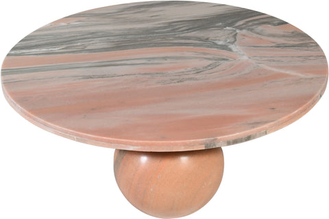 Delaney Pink Genuine Marble Coffee Table (4 Boxes), 1 Piece