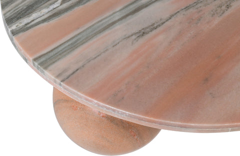 Delaney Pink Genuine Marble Coffee Table (4 Boxes), 1 Piece