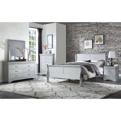 Amenia Philippe Queen Bed, Platinum Finish