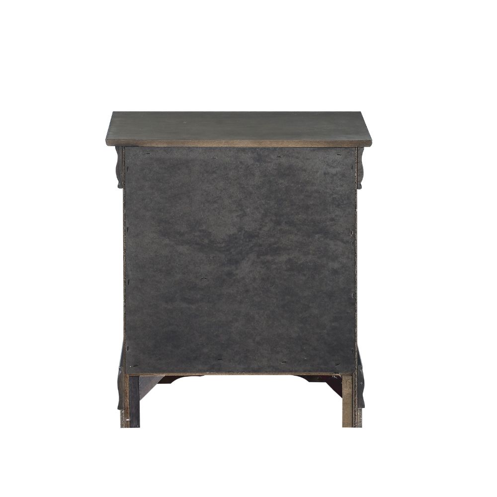 amenia philippe nightstand, dark gray finish