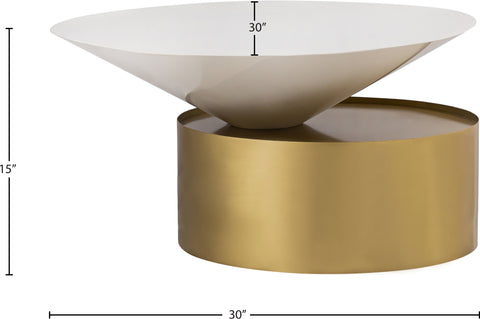 Jolie White Iron Coffee Table, 1 Piece (Style 2)