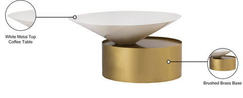 Jolie White Iron Coffee Table, 1 Piece (Style 2)
