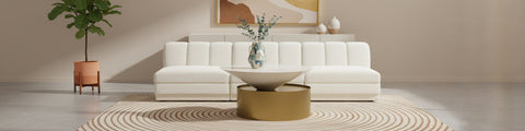 Jolie White Iron Coffee Table, 1 Piece (Style 2)