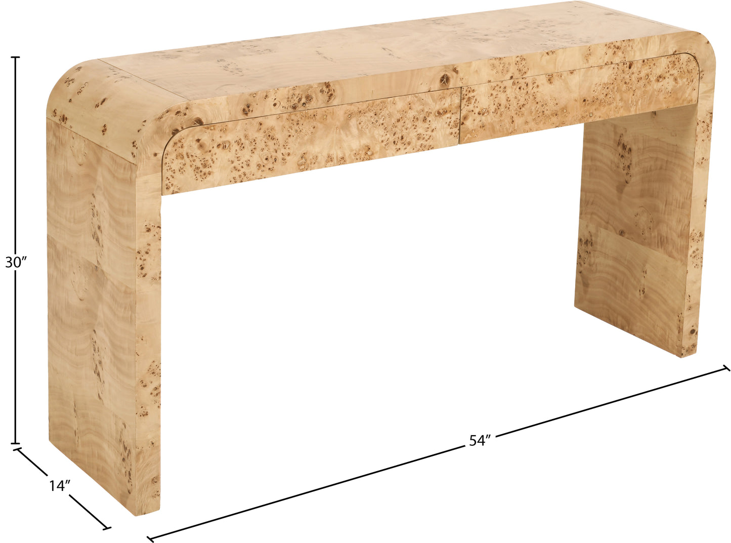 tulip natural ash console table s