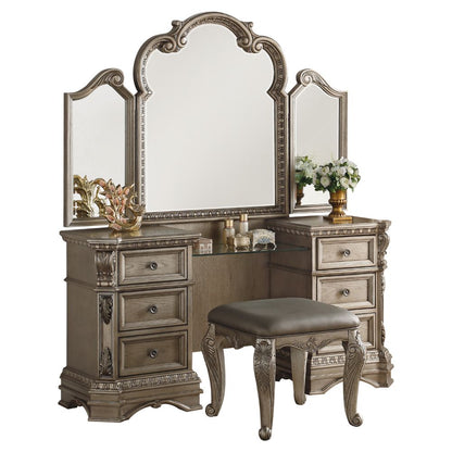 Astonic Vanity Desk, Antique Silver Finish