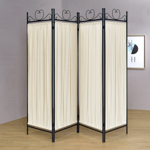 Santiago 4-Panel Room Divider Folding Shoji Screen BeigeBeige