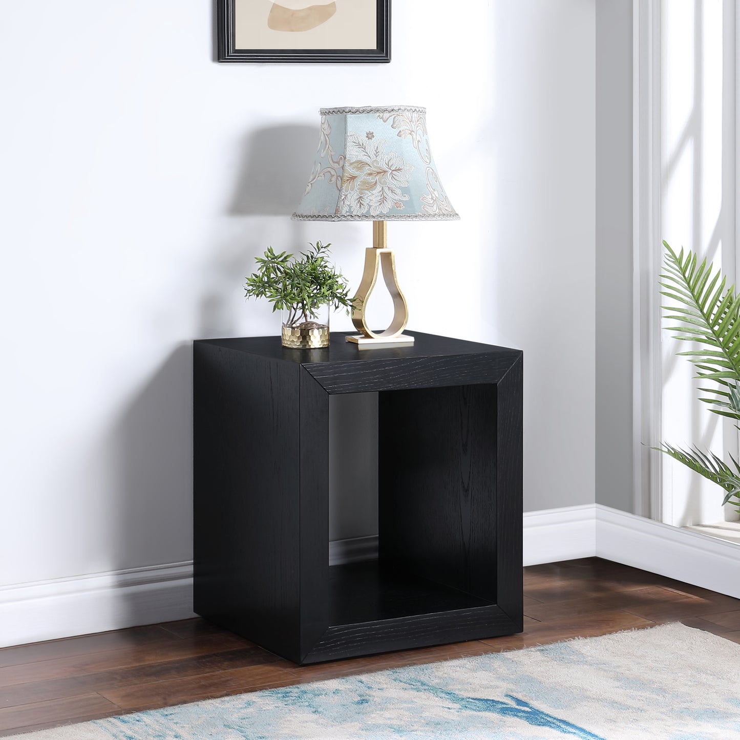 ring black end table