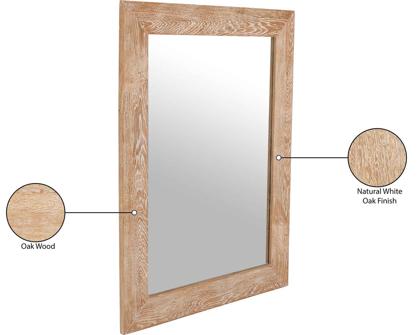 tulip white oak mirror m