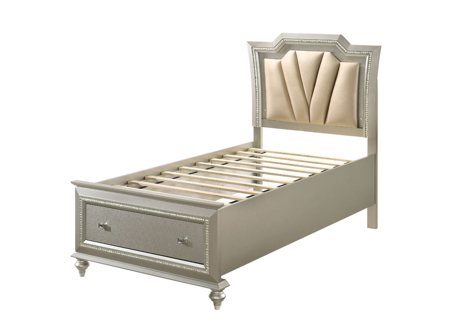 twin bed w/led & storage