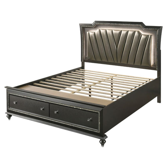 EK BED W/LED & STORAGE