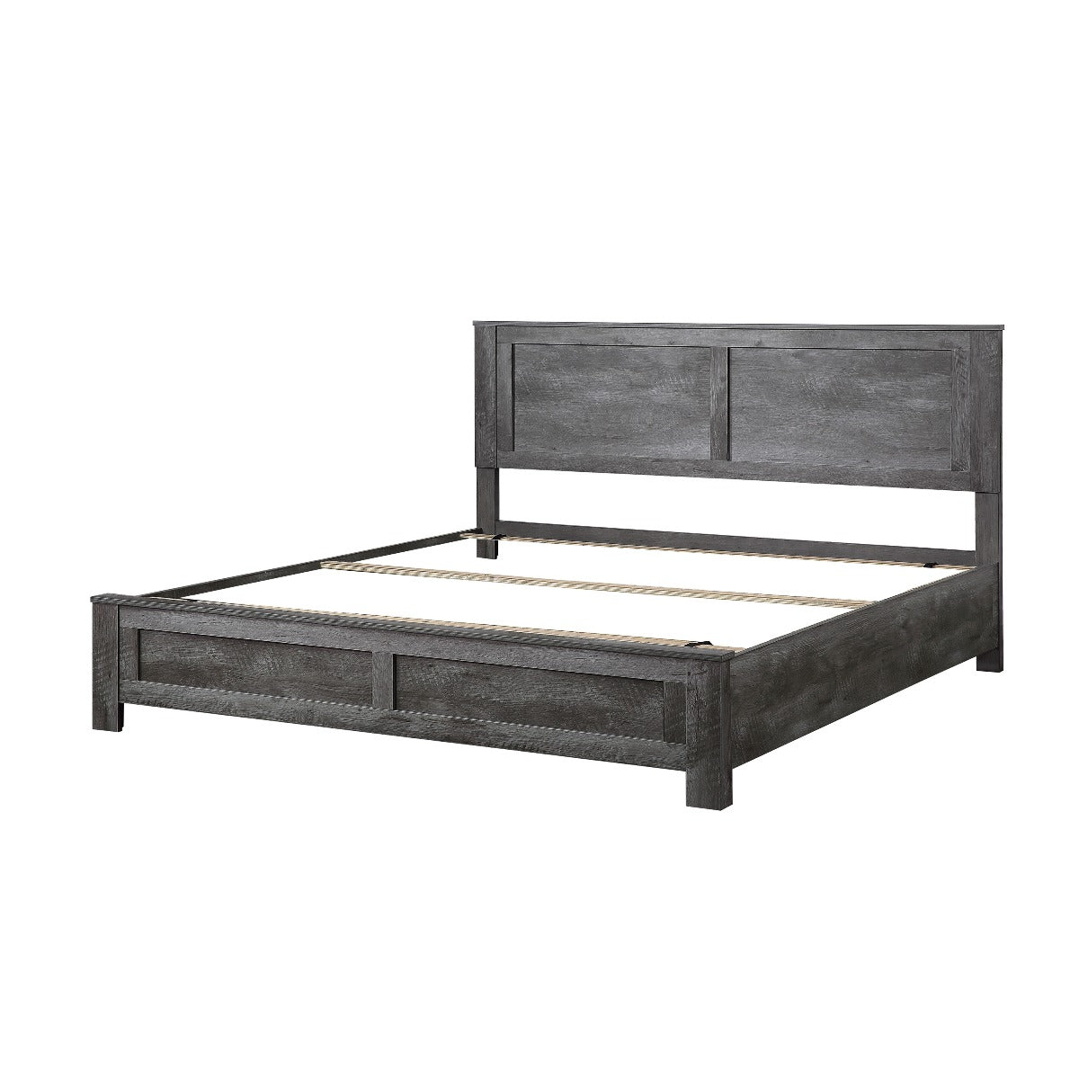 athalia queen bed, rustic gray oak finish