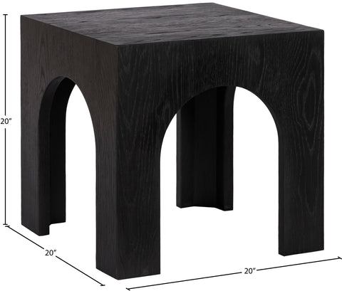 Lennox Black Oak Wood End / Side Table, 1 Piece
