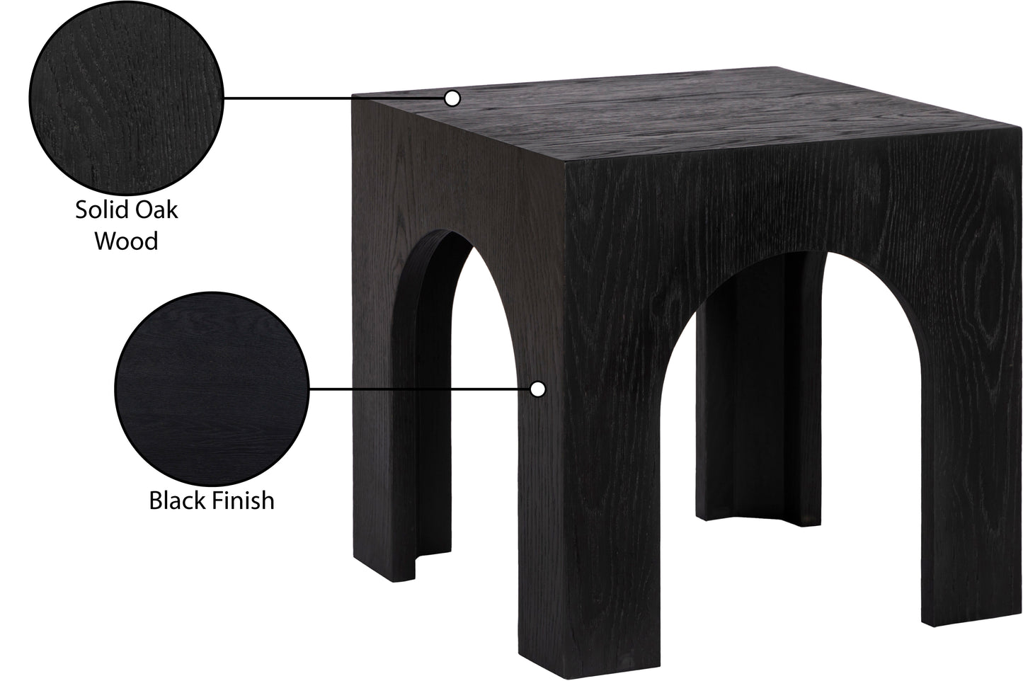 portnoy black end table e