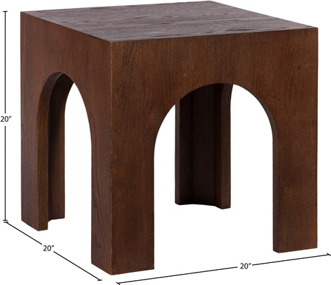 Lennox Brown Oak Wood End / Side Table, 1 Piece