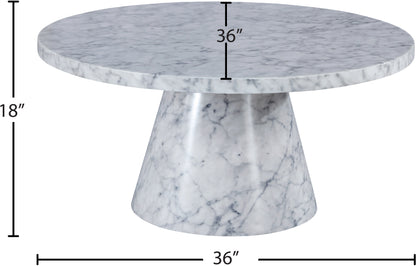 Nicola White Faux Marble Coffee Table CT