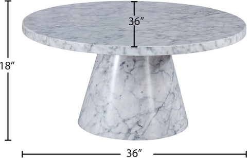 Kira White Faux Marble Coffee Table, 1 Piece