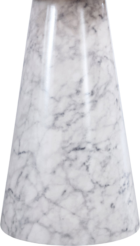 Kira White Faux Marble End / Side Table, 1 Piece