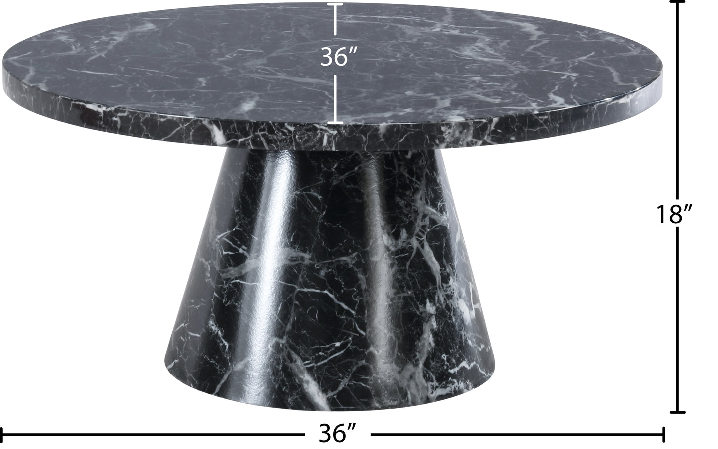 nicola black faux marble coffee table ct