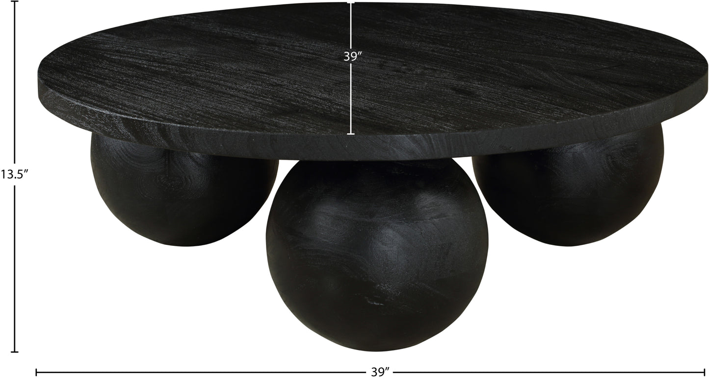 curve black coffee table ct