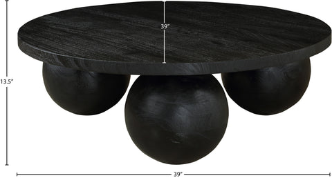 Delaney Black Acacia Wood Coffee Table, 1 Piece